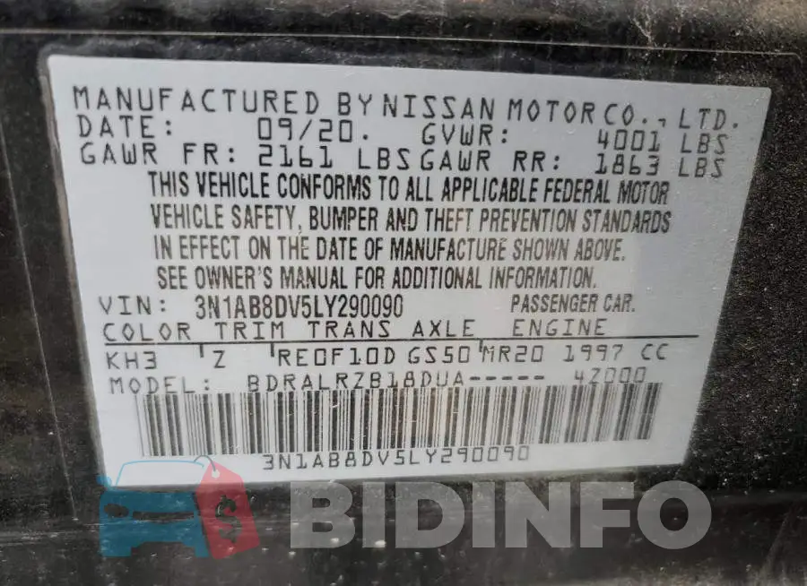 3N1AB8DV5LY290090 Photo# 13