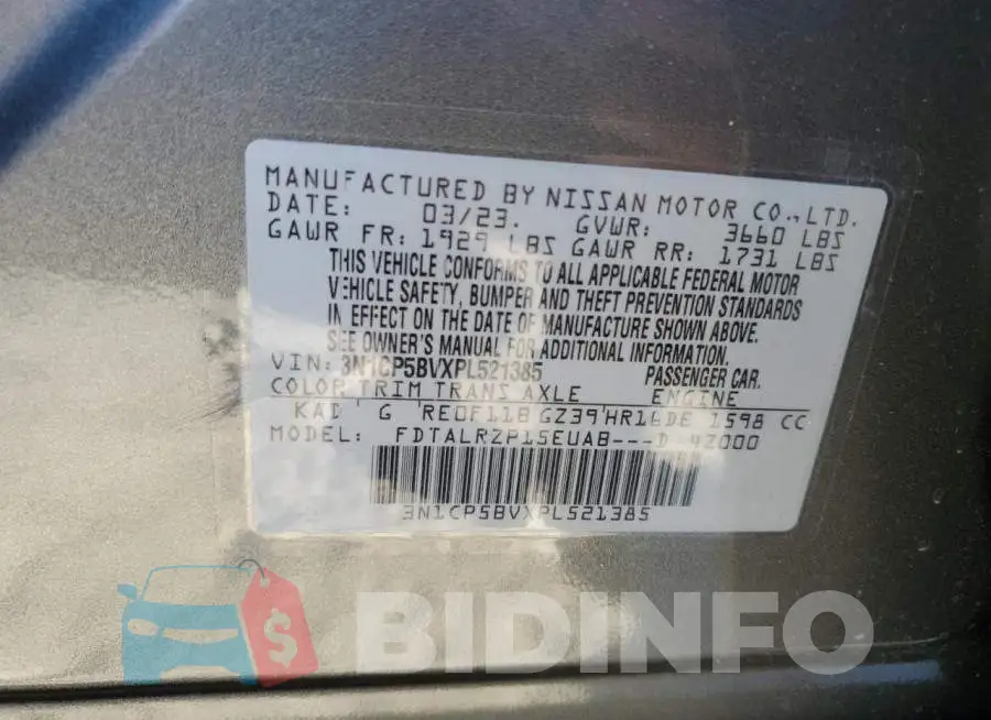 3N1CP5BVXPL521385 Photo# 13