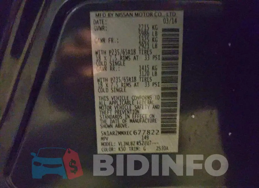 5N1AR2MMXEC677822 Photo# 13