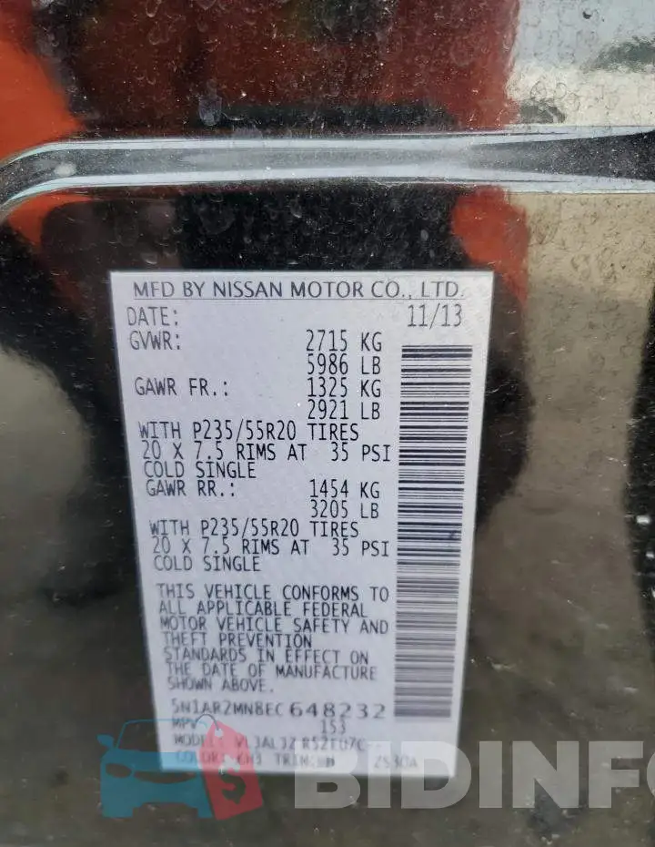 5N1AR2MN8EC648232 Photo# 13