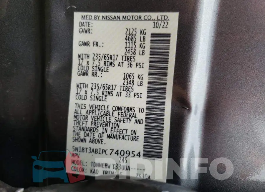 5N1BT3AB1PC740954 Photo# 13