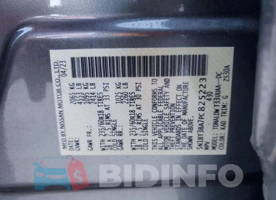 5N1BT3BA7PC825223 Photo# 12