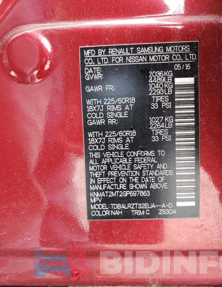 KNMAT2MT2GP697863 Photo# 13