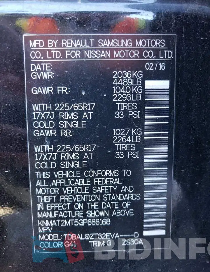 KNMAT2MT5GP666168 Photo# 14