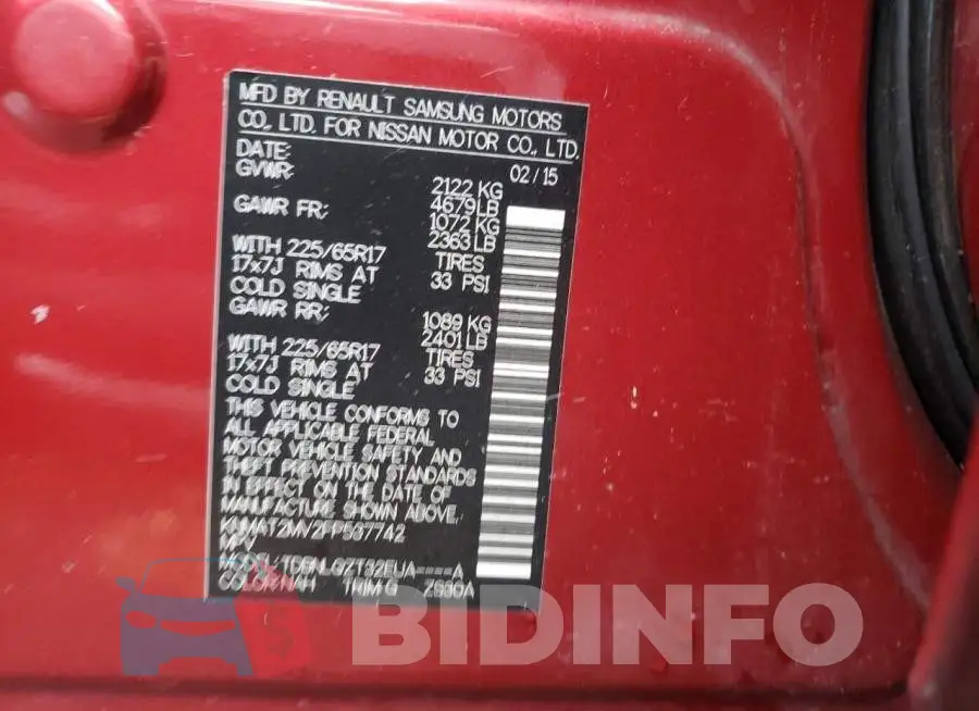 KNMAT2MV2FP537742 Photo# 14