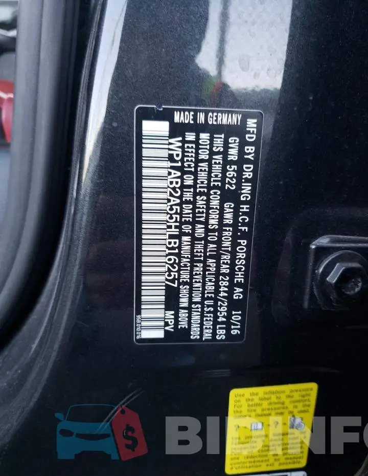 WP1AB2A55HLB16257 Photo# 13