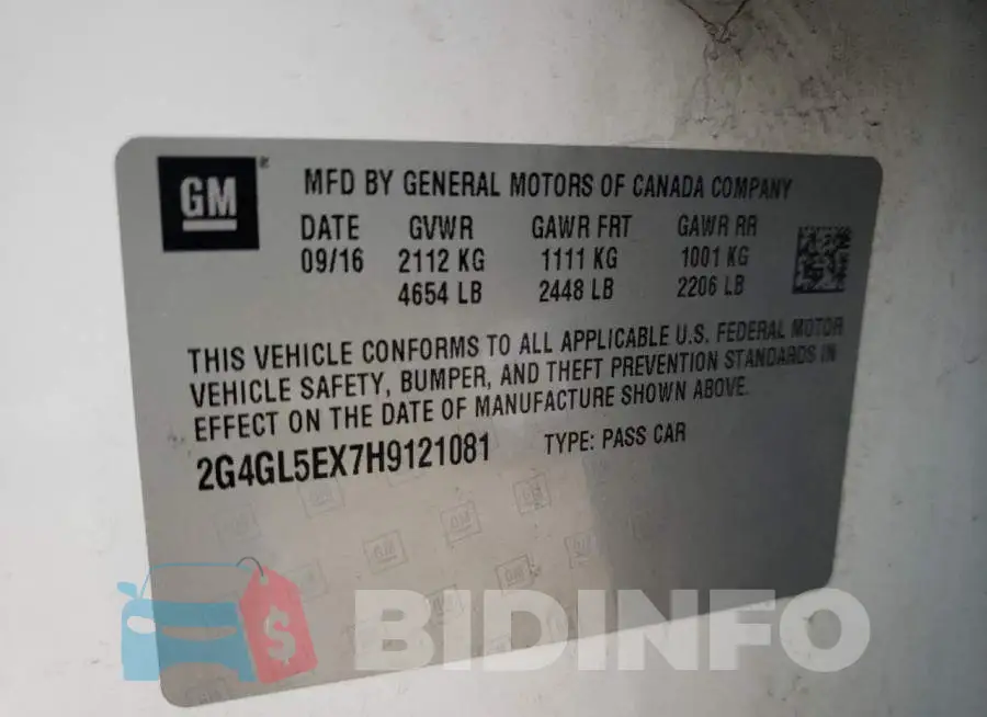 2G4GL5EX7H9121081 Photo# 12
