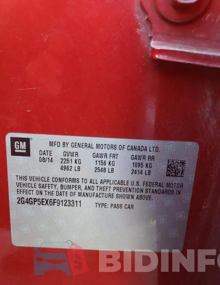 2G4GP5EX6F9123311 Photo# 12