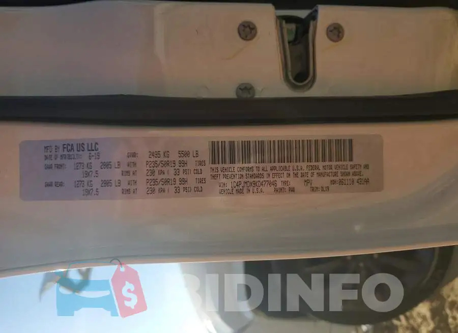 1C4PJMDX9KD477046 Photo# 13