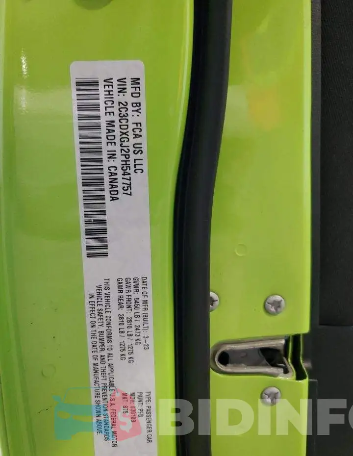 2C3CDXGJ2PH547757 Photo# 12