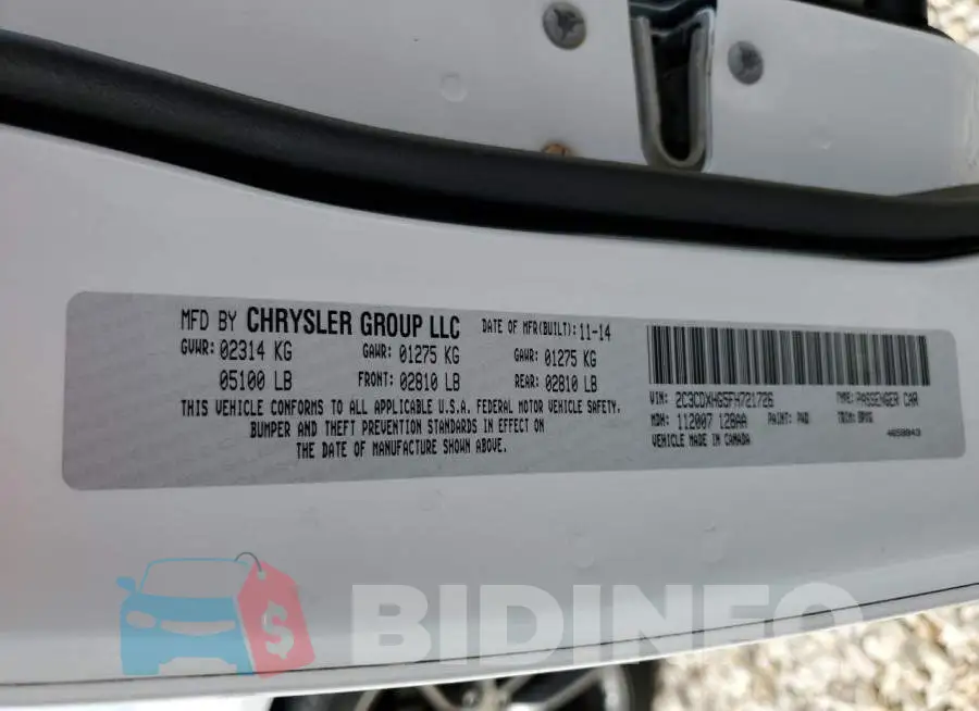 2C3CDXHG5FH721726 Photo# 12