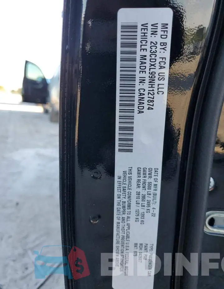 2C3CDXL99NH127874 Photo# 12