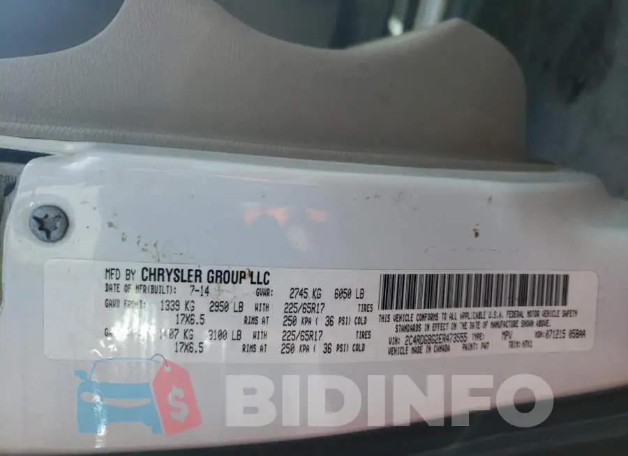 2C4RDGBG2ER473555 Photo# 13