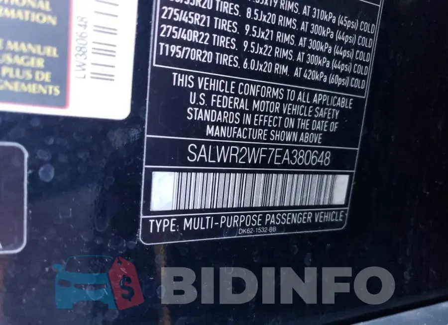 SALWR2WF7EA380648 Photo# 14