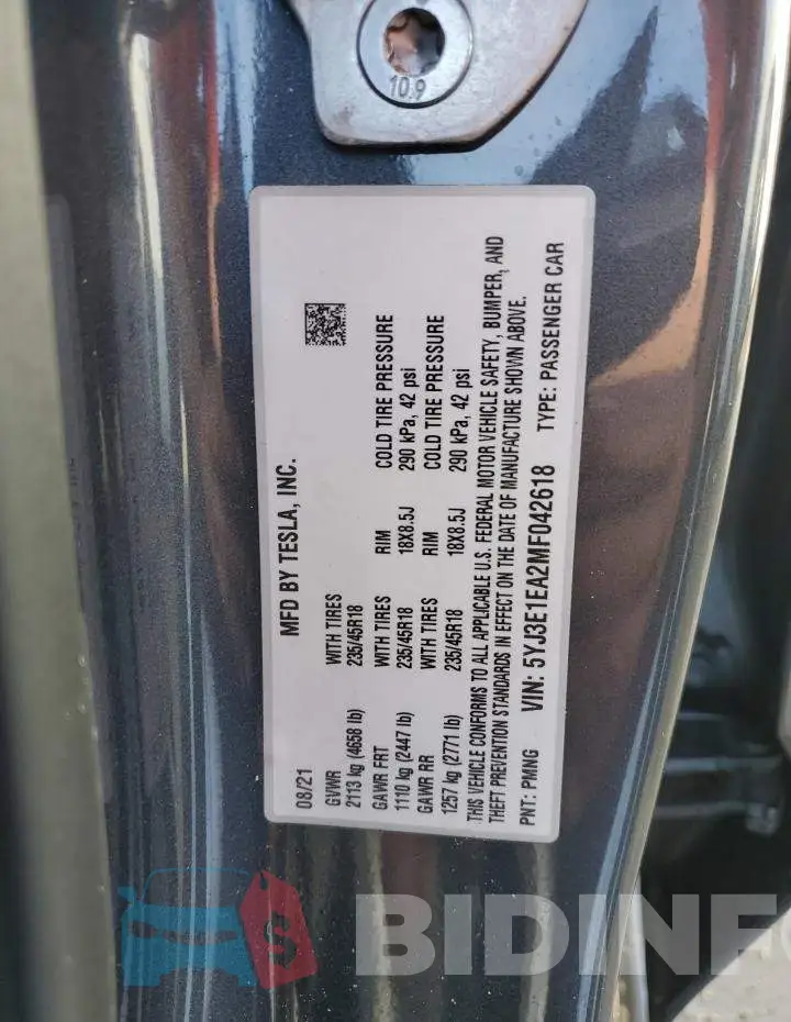 5YJ3E1EA2MF042618 Photo# 12