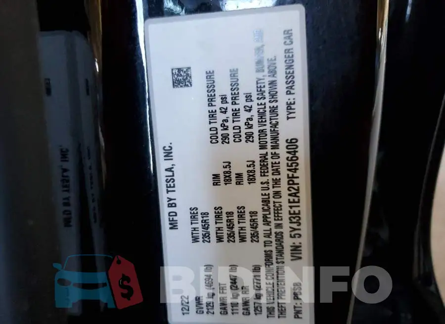 5YJ3E1EA2PF456406 Photo# 14