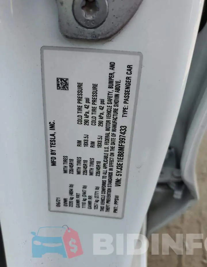 5YJ3E1EB8MF997433 Photo# 12