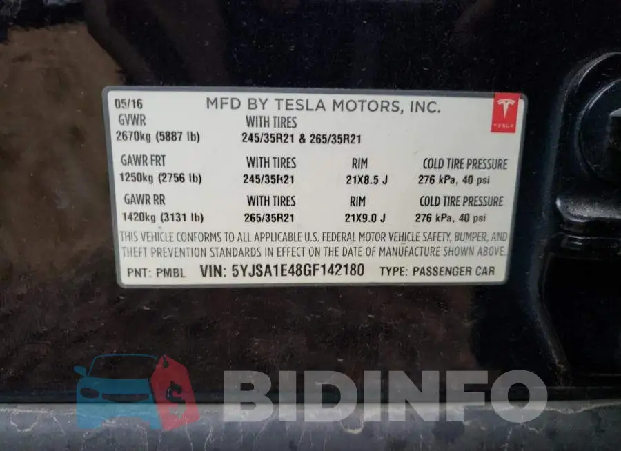 5YJSA1E48GF142180 Photo# 12