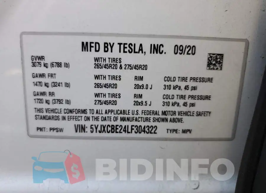 5YJXCBE24LF304322 Photo# 13