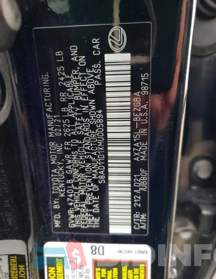 58AD11D1XMU005894 Photo# 12