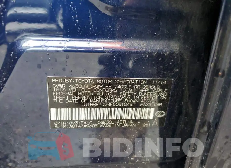 JTHBF1D24F5061046 Photo# 12