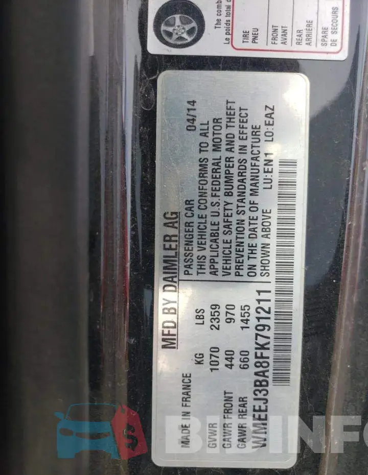 WMEEJ3BA8FK791211 Photo# 12