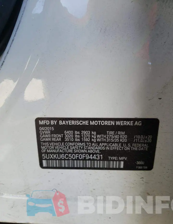 5UXKU6C50F0F94431 Photo# 14