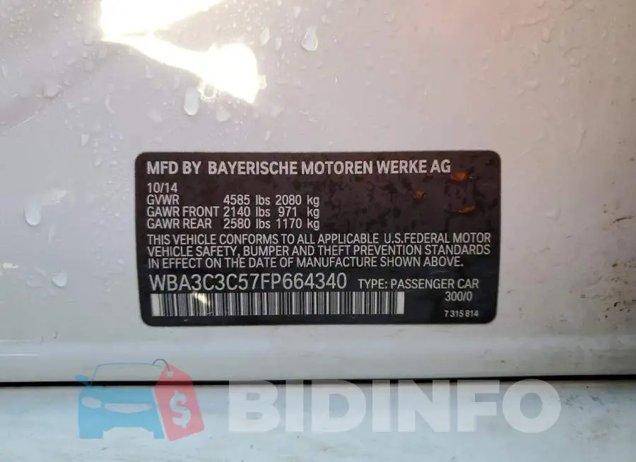 WBA3C3C57FP664340 Photo# 12