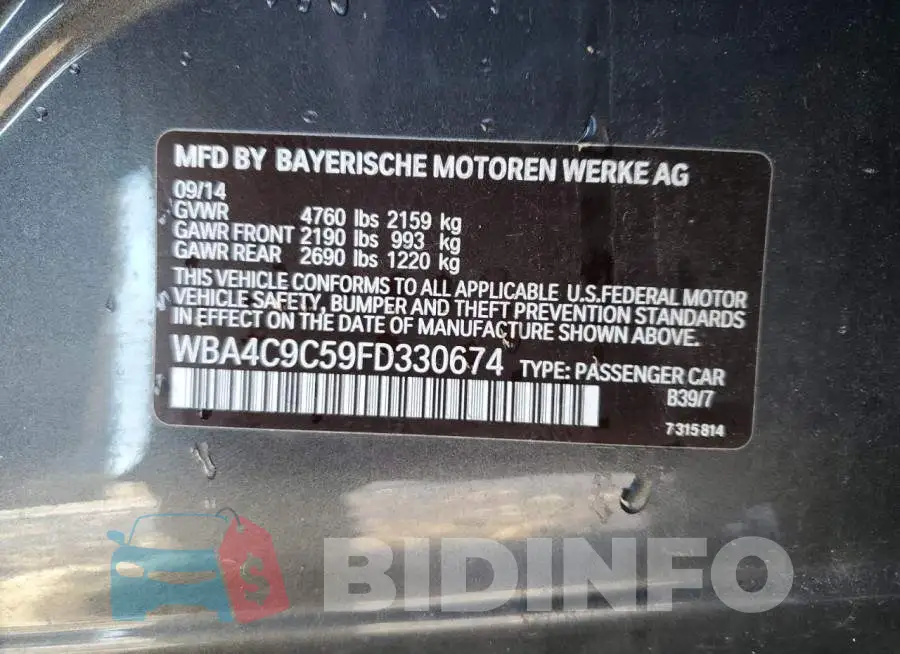 WBA4C9C59FD330674 Photo# 12