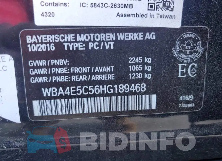 WBA4E5C56HG189468 Photo# 13