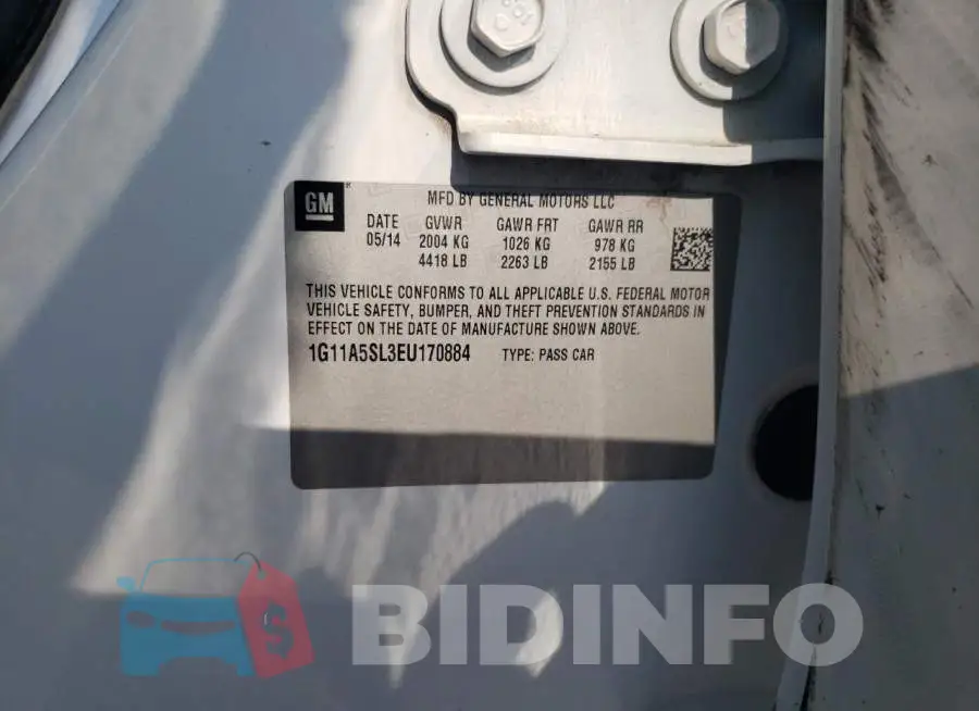 1G11A5SL3EU170884 Photo# 12
