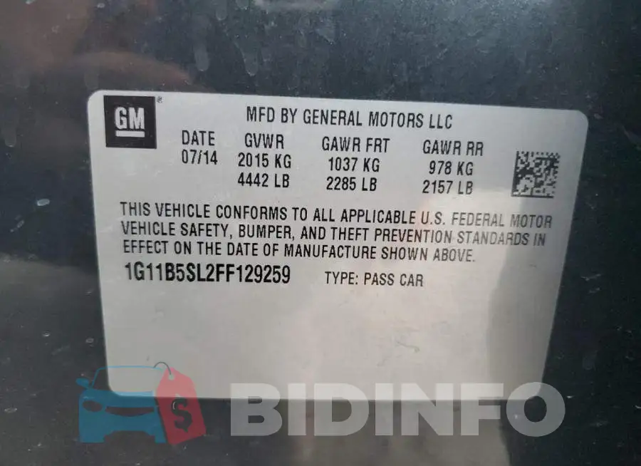 1G11B5SL2FF129259 Photo# 12