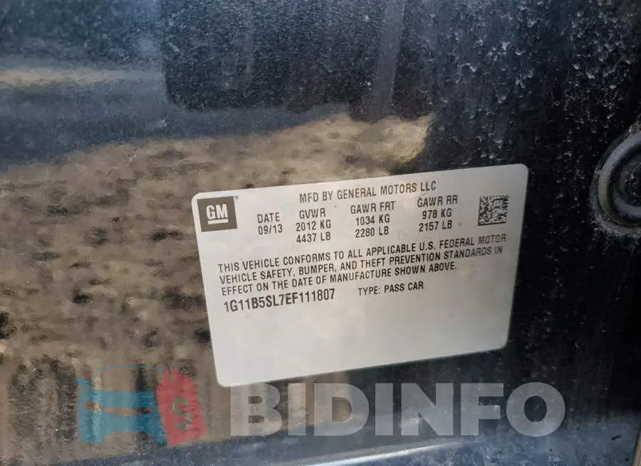 1G11B5SL7EF111807 Photo# 12