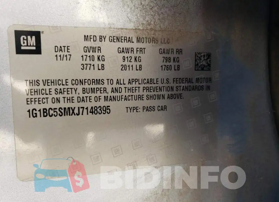 1G1BC5SMXJ7148395 Photo# 13