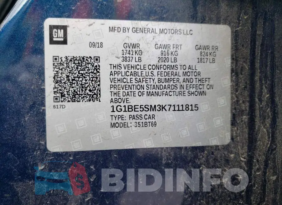1G1BE5SM3K7111815 Photo# 13
