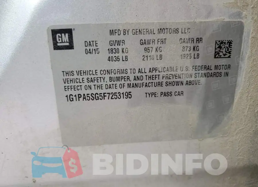 1G1PA5SG5F7253195 Photo# 12
