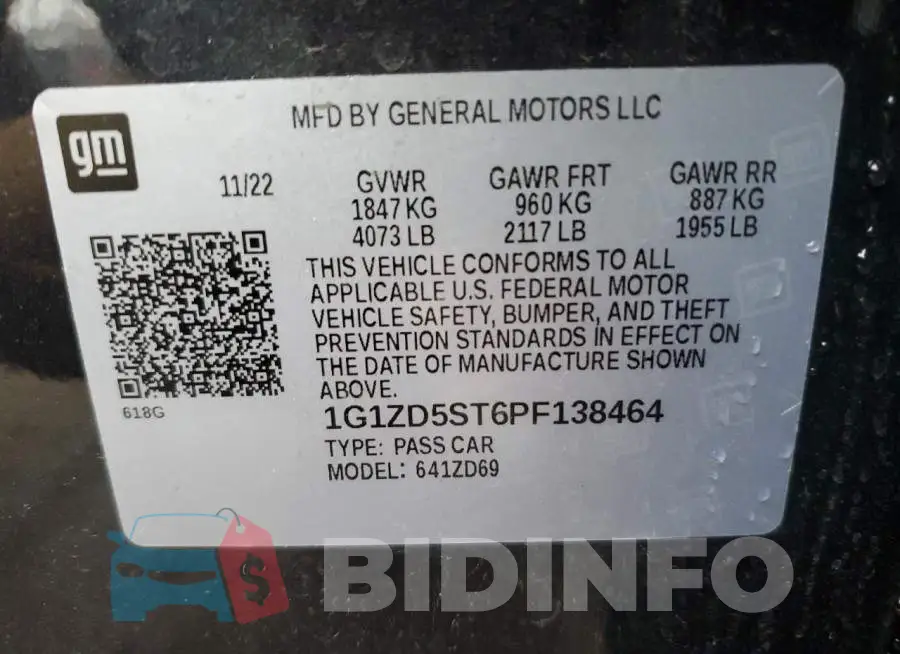 1G1ZD5ST6PF138464 Photo# 13