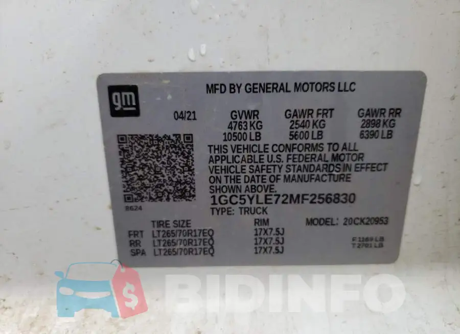 1GC5YLE72MF256830 Photo# 12
