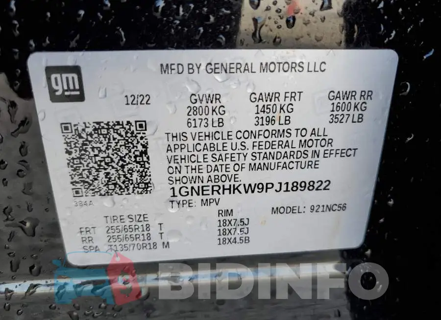 1GNERHKW9PJ189822 Photo# 13