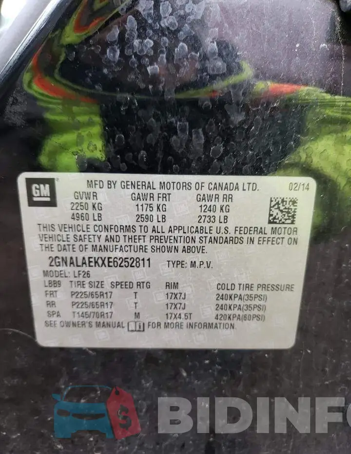 2GNALAEKXE6252811 Photo# 13