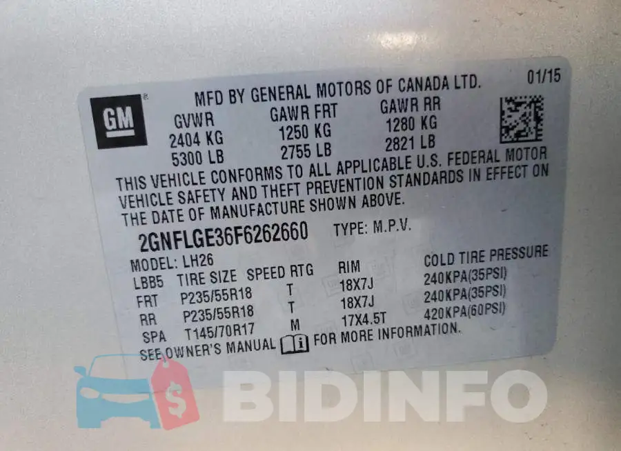 2GNFLGE36F6262660 Photo# 13