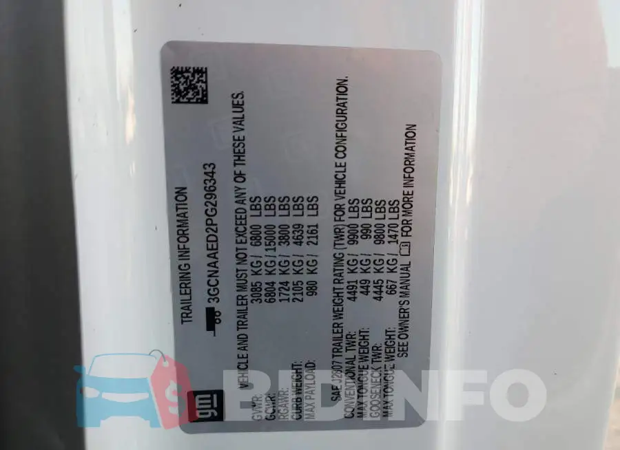 3GCNAAED2PG296343 Photo# 12