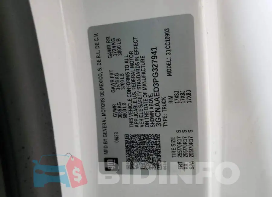 3GCNAAED3PG327941 Photo# 12