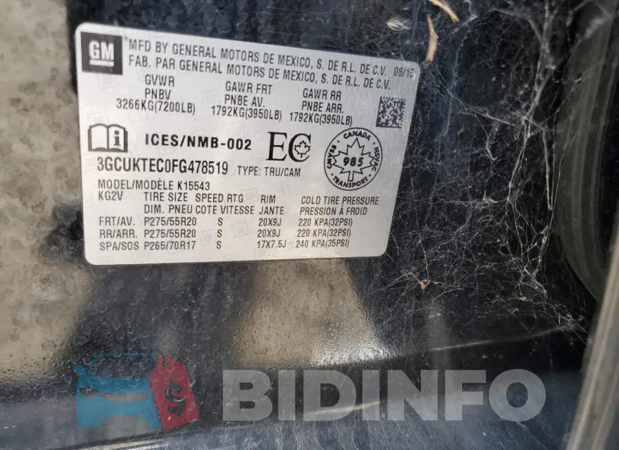 3GCUKTEC0FG478519 Photo# 12