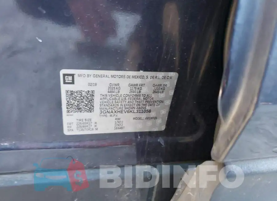 3GNAXHEV6KL311058 Photo# 12