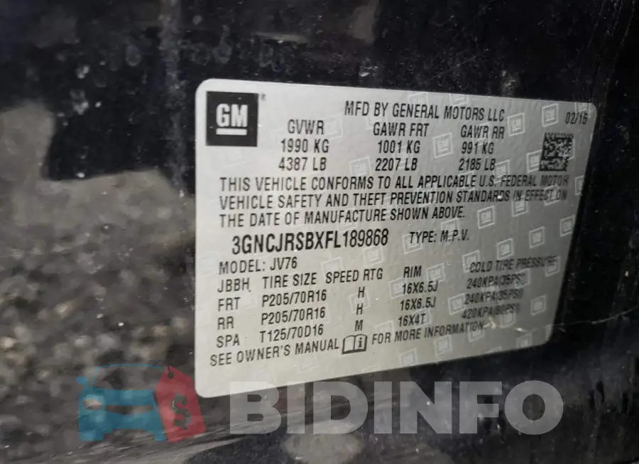 3GNCJRSBXFL189868 Photo# 13