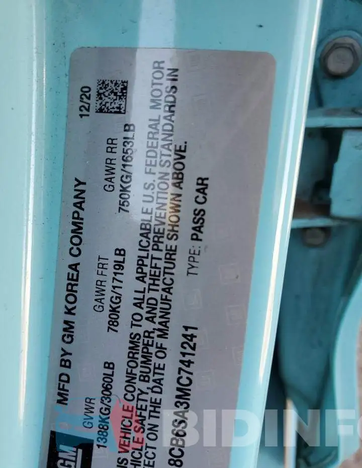 KL8CB6SA3MC741241 Photo# 12