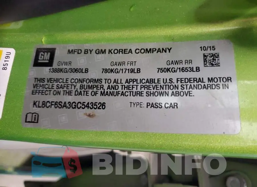 KL8CF6SA3GC543526 Photo# 12