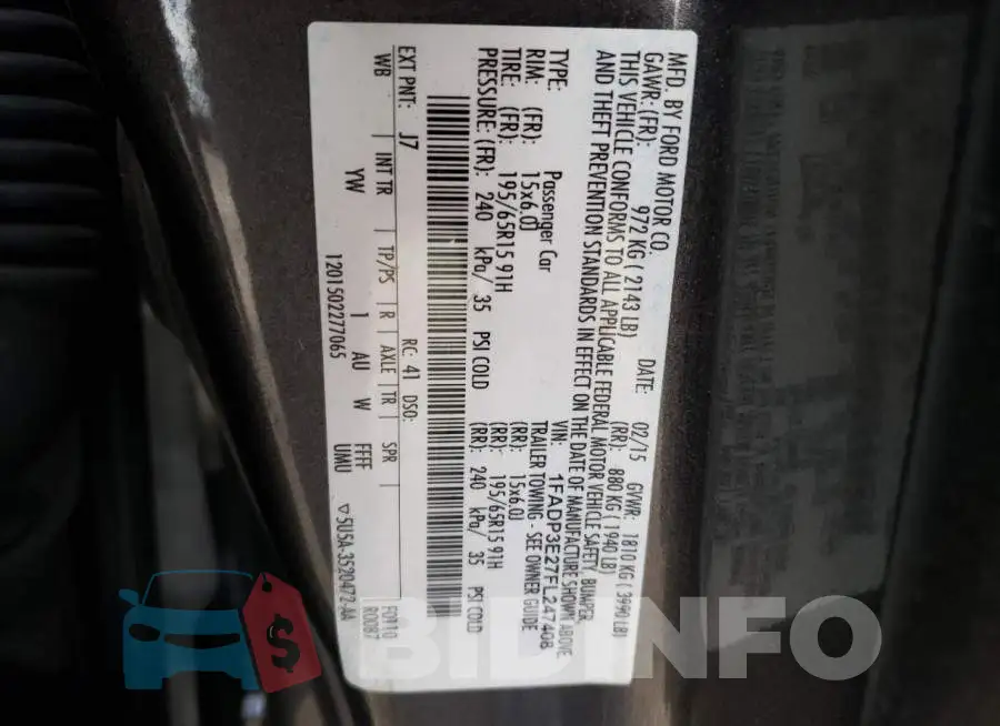1FADP3E27FL247408 Photo# 12