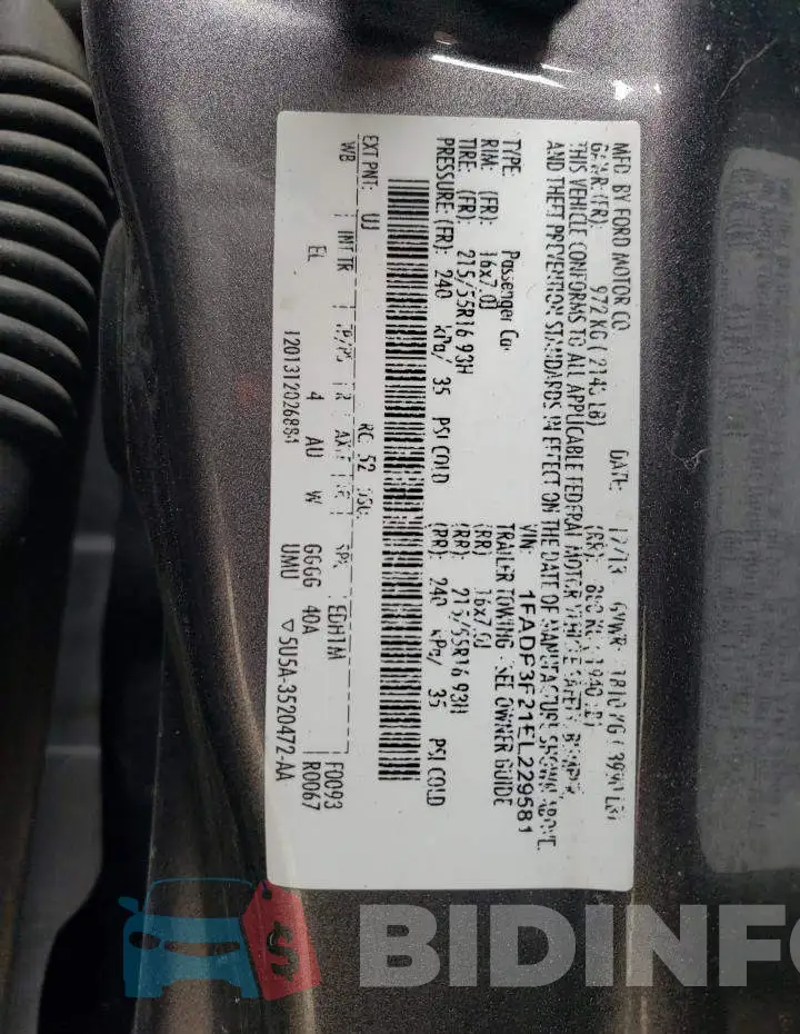 1FADP3F21EL229581 Photo# 12